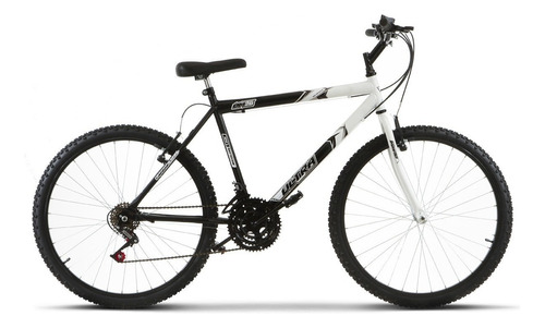 Bicicleta  de passeio Ultra Bikes Bike Aro 24 bicolor 18 marchas freios v-brakes cor preto/branco