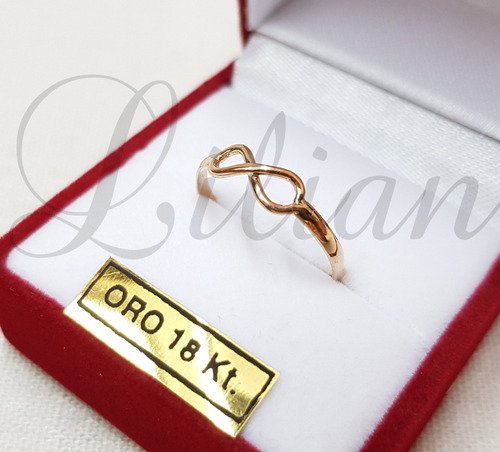 Imagen 2 de 5 de Anillo Infinito Oro 18k Novia Mama