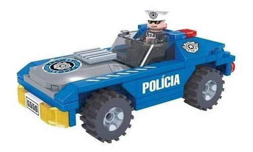 Imagem 1 de 2 de Blocos De Montar Carro Policial 98 Peças Click It