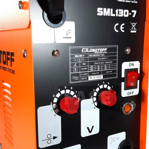 Imagen 3 de 6 de Soldadora Lusqtoff No Gas Con Alambre Tubular Flux Sml130-7