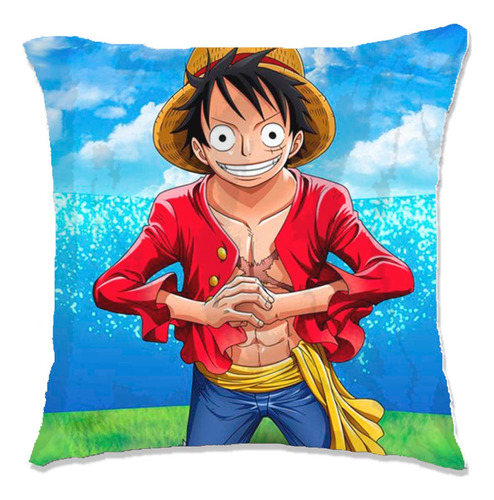 One Piece Luffy Anim Sombrero De Paja Zoro Cojín 40x40 