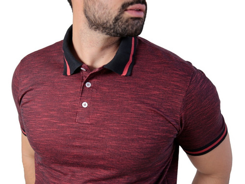 Imagem 6 de 8 de Camisa Polo Malha Vermelho Jota Jota Camisaria