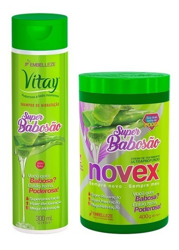 Imagen 1 de 4 de Novex Super Babosa Shampoo Y Crema 400gr