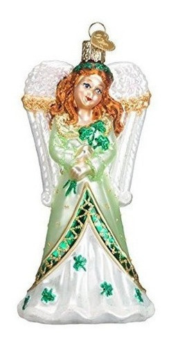 Viejo Mundo De Navidad Irlandes Angel Vidrio Ornamento