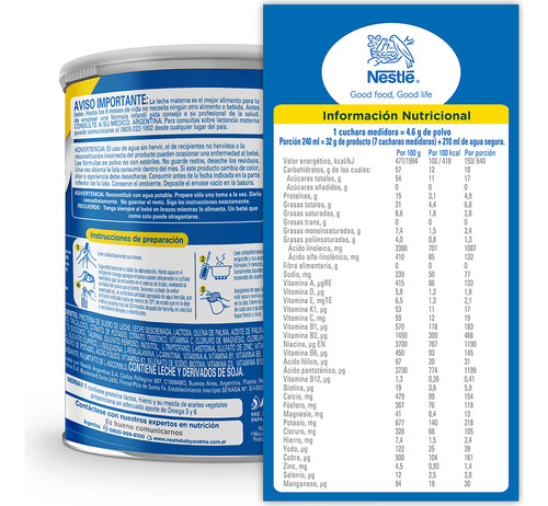 Nestlé Nidina 1 Fórmula Lactea Para Bebé 800gr Tradicional