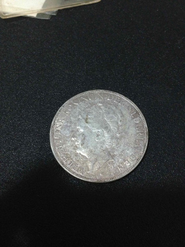 25 Gr Prata 720 Moeda 2 1/2 Gulden Holanda 1930 - Wilhelmina