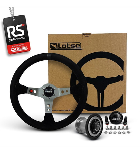 Imagem 10 de 10 de Volante Lotse Dakar S Prata Cam Tarja Preto + Cubos Wega Gm