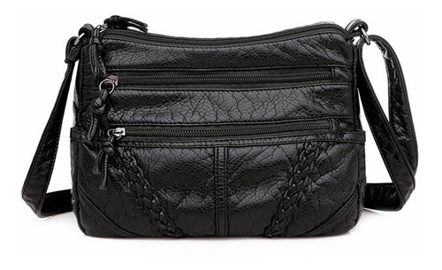 Imagen 1 de 10 de Bolso Bandolera Mujer Piel Suave Impermeable