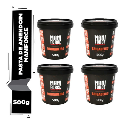 04 Maniforce Pasta Amendoim Brigadeiro 500g C/ Whey Protein