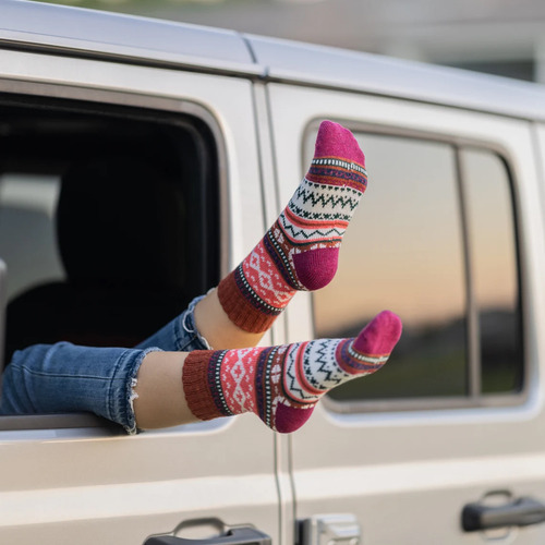 5 Pares Calcetines De Lana De Punto Para Invierno Calcetines