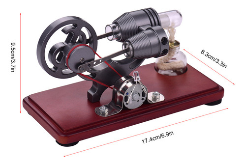 Modelo De Motor Stirling Retro Con Led Para Educación Y Dive