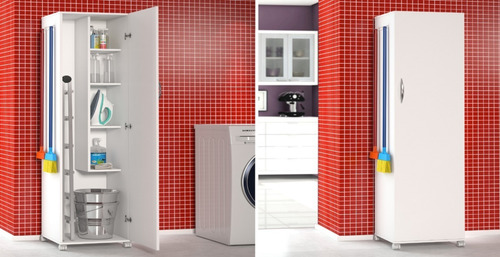Imagem 4 de 5 de Armário Multiuso Para Sua Cozinha 1 Porta Porta 3 Vassouras