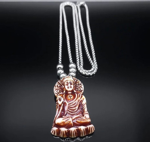 Pingente Budista Buda Amitaba Buddha Amitabha - Aço Resina