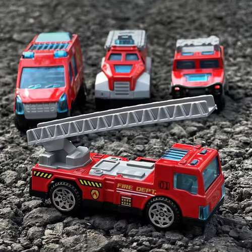 Set 6x Camiones De Bomberos Escalera Sisterna