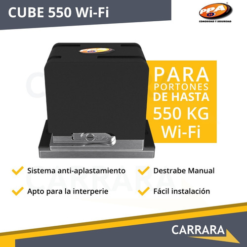 Imagen 2 de 8 de Kit Motor Wifi Corredizo Automático Cube 550kg Ppa Portón