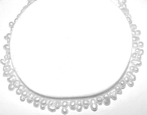 Collar Perla Doble Natural 7- 10 Mm Blanco 43 Cm