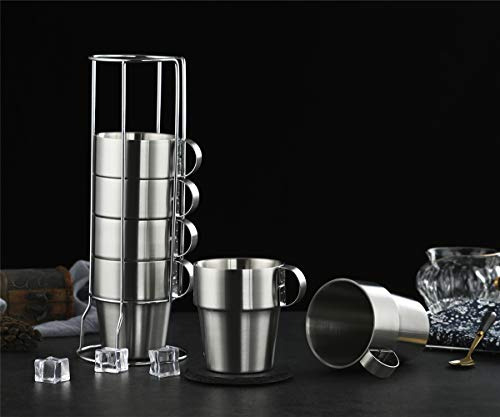 Tazas De Café Apilables De Acero Inoxidable, Tazas De Té Ais