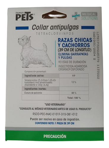 Collar Anti Pulgas Todos Los Tamaños Para Perro Y Para Gato