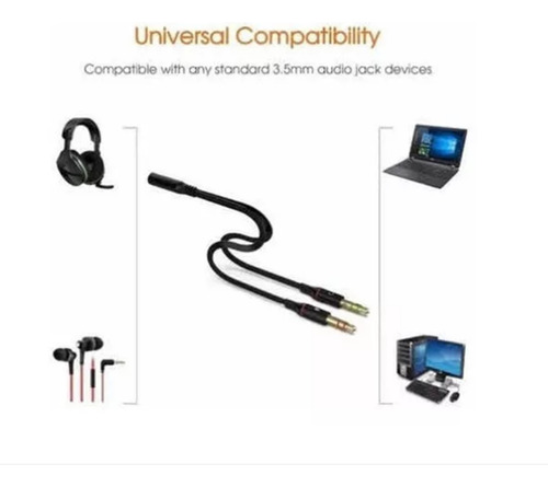 Cabo Adaptador Para Fone 2 P2 X 1 P2 (fone+mic) Tebera