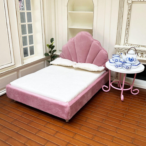 1:12 Cama De Madeira Em Miniatura Móveis Para Quarto Diy