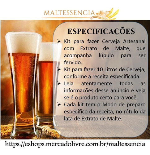 Cerveja Artesanal Honey Porter C/mel Kit Extrato 1kg 4 Kits
