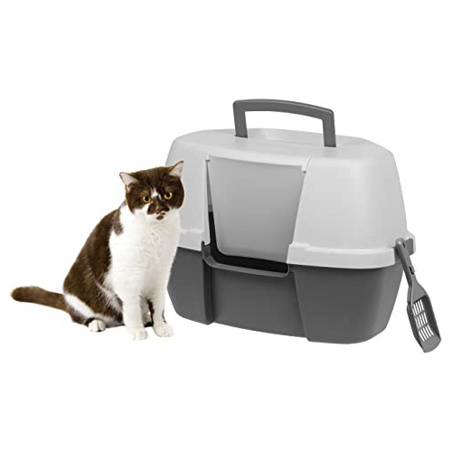 Iris Usa Caja De Litter Cat De Corner Grande Cerrada Wfcwr