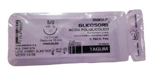 Sutura Acido Poliglicolico 5/0 Unidad