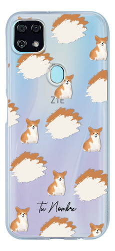 Funda Para Zte Para Mujer Perrito Corgi Manchas Con Nombre