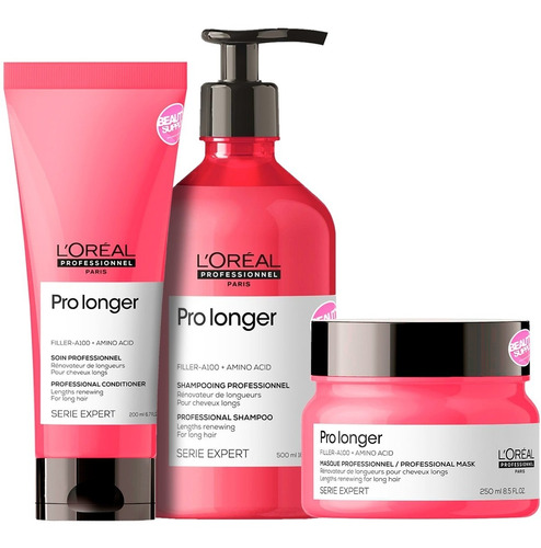 Kit Pro Longer Shampoo 500ml, Acondicionador Y Mascara