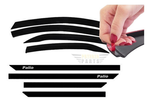 Kit Friso Borrachão Fiat Palio Fire + Calha De Chuva
