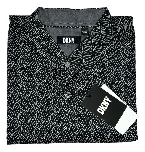 Camisa Dkny Original Color Negro Talla L De Hombre.