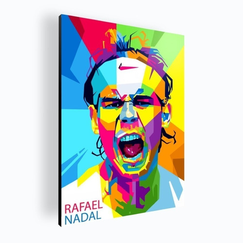 Cuadro Decorativo Mural Poster Rafael Nadal 30x42 Mdf