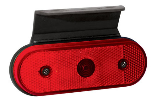 Faro Lateral Oval Con Soporte Rojo Camionetas Camion Maquina