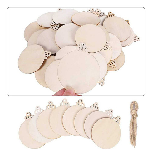 Ay 100pcs Bolas De Navidad Redondas De Madera Para Árb