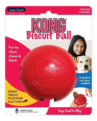 Juguete Rellenable Para Perros Kong Biscuit Ball - Large