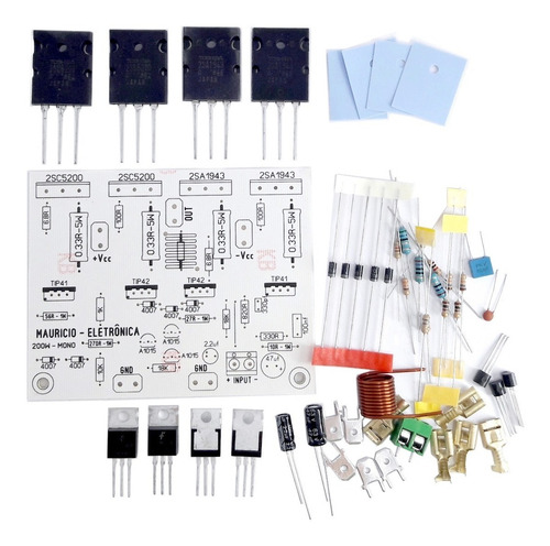 Kit Placa + Componentes Para Montar Amplificador 200w Rms