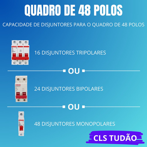 Quadro Distribuição Embutir Com Kit Trifásico 48c 100a