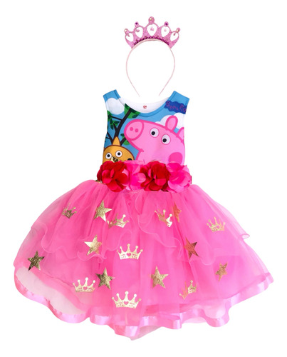 Vestido Disfraz Bebe Niña Personajes Animados Pepa Peppa Pig