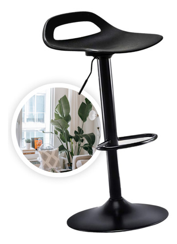 Taburete Regulable Zip Black Diseño Cocina Comedor Vintage