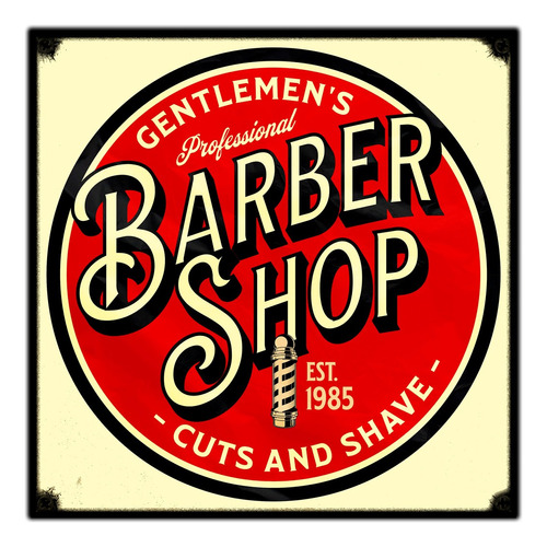 #548 - Cuadro Vintage 30 X 30 Cm Barber Shop Poster Barberia