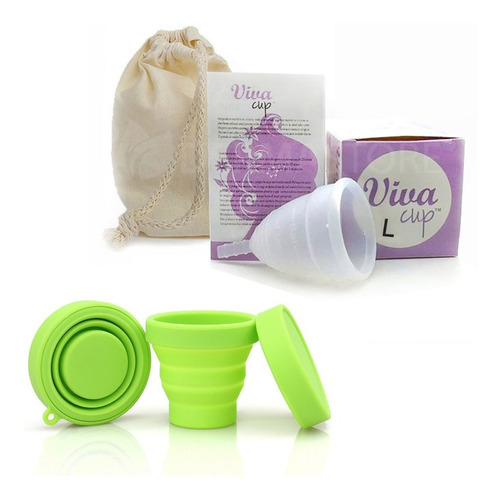 Copa Menstrual Vivacup + Bolsita + Vaso Esterilizador