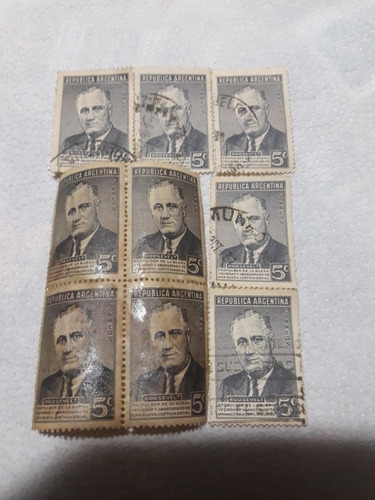  Estampillas Rooselvet 1946 5 Centavos