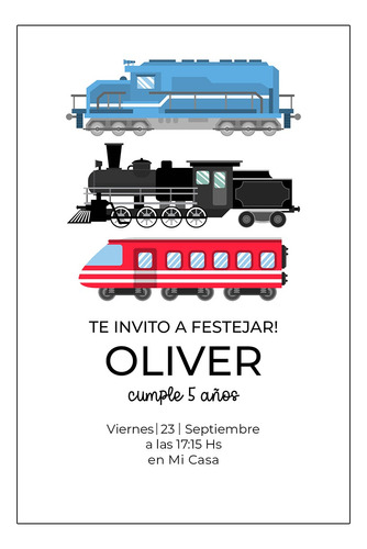 Tren Trenes Tarjeta Invitación Digital Whatsapp