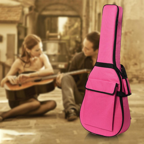 Imagen 3 de 9 de Bolsa De Guitarra De Tela Oxford Partes De 41 Pulgadas Rosa