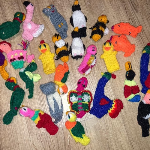 Titere De Dedos Tejido De Alpaca Artesanal Andino Pack X10