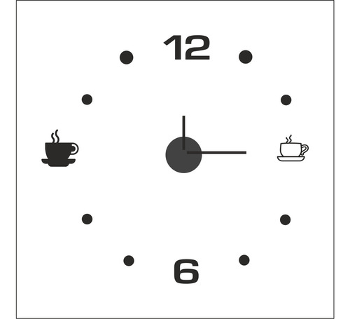 Reloj Pared 3d Mod. Cafe Hasta 120cm De Diam En Madera