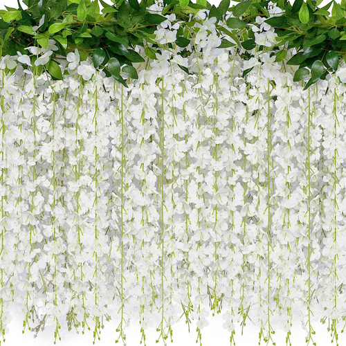 Flores Colgantes Glicina 40 Tiras 1.8mts Artificial Set X 4