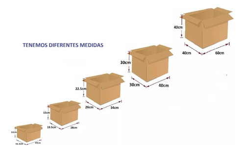 Caja De Cartón Grande Mudanzas Y Envios 46x26x37cm X 20 Unid