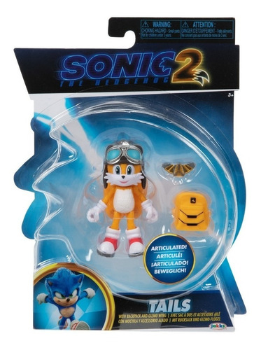 Tails, Pelicula 2, Figura Acción Con Mochila Y Gizmo