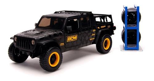 2020 Jeep Gladiator Negro Rack Extra Rueda 1:24 Jada